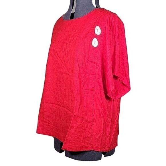 NWOT Truth + Style Mixed Media Top with Button Detail Sz XL - Picture 2 of 14